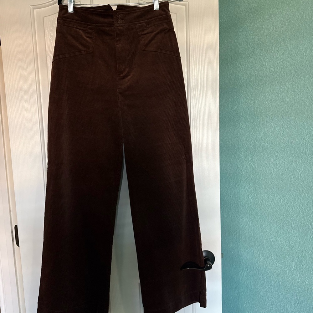 7 for all Mankind Brown Wide-Leg Corduroy Pants size 6